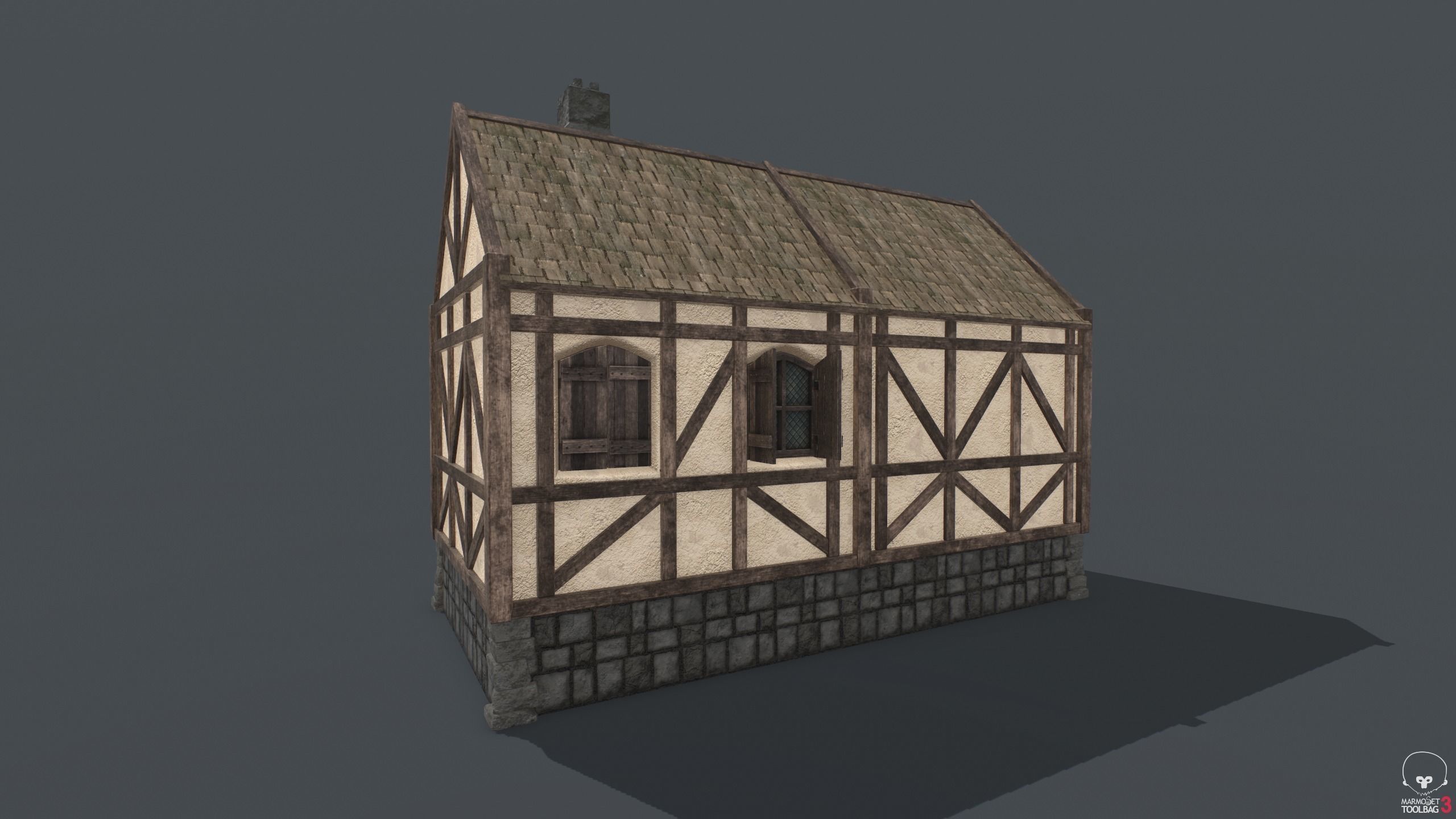 Medieval Houses PACK PBR Low-poly 3D model_11
