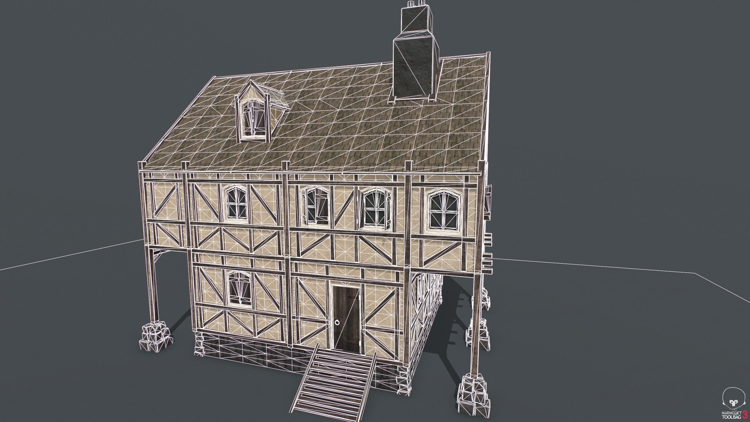 Medieval Houses PACK PBR Low-poly 3D model_27