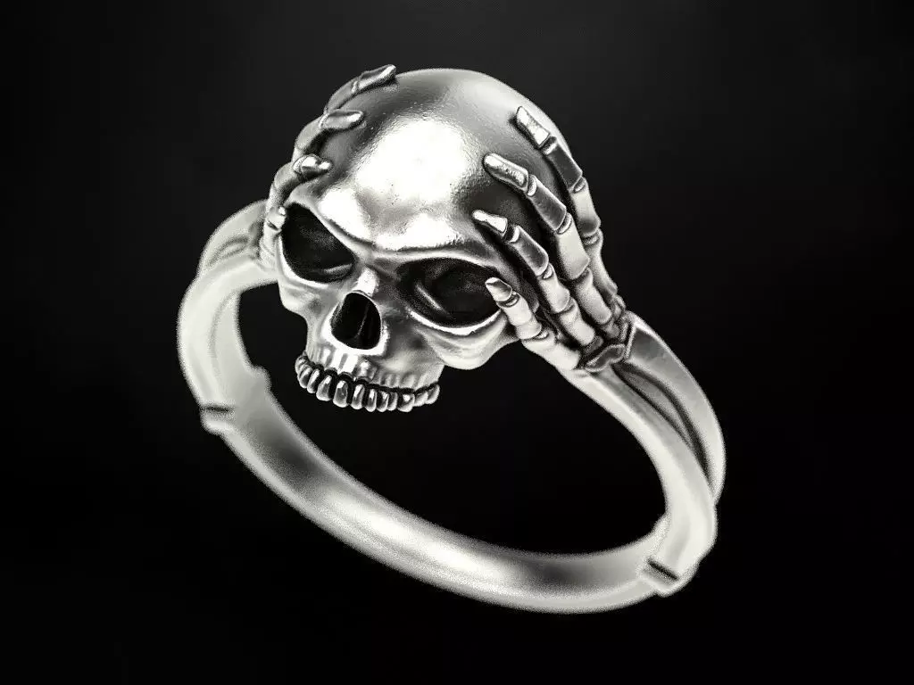 Skull and bone ring 3D print model