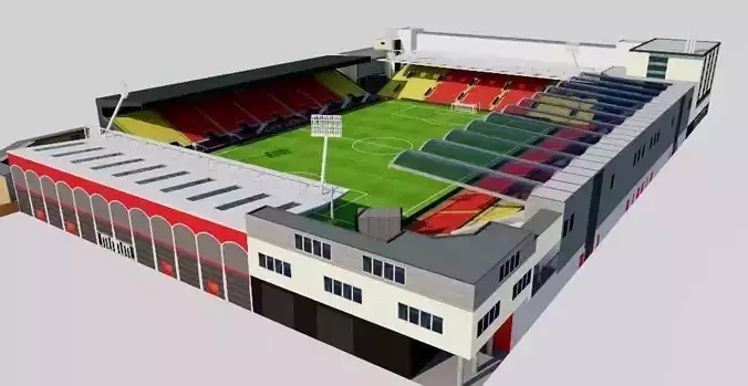 Vicarage Road Stadium - Watford Low-poly 3D model