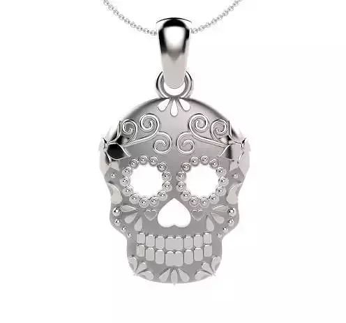 40mm Sugar Skull Pendant