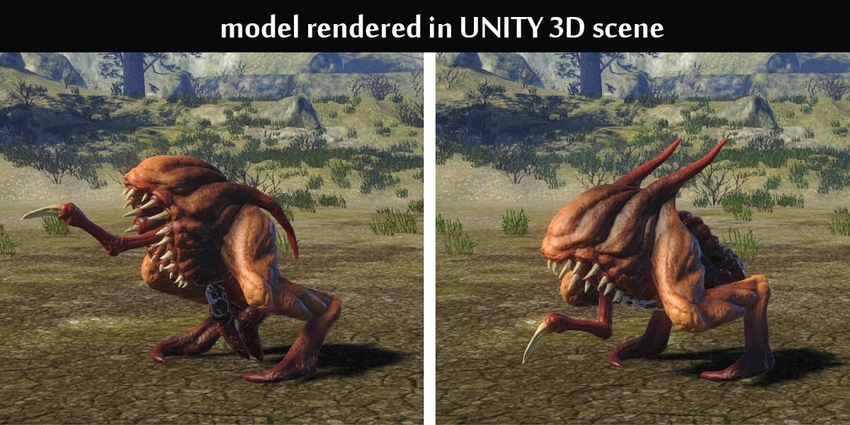 Fantastic Creature 3 Low-poly 3D model_4