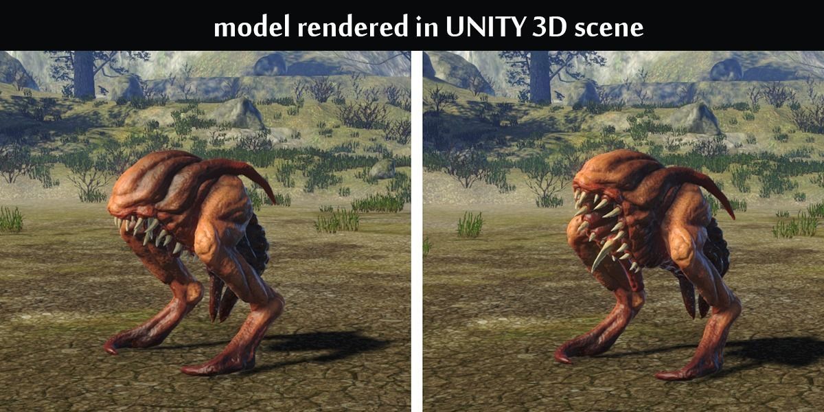 Fantastic Creature 3 Low-poly 3D model_3