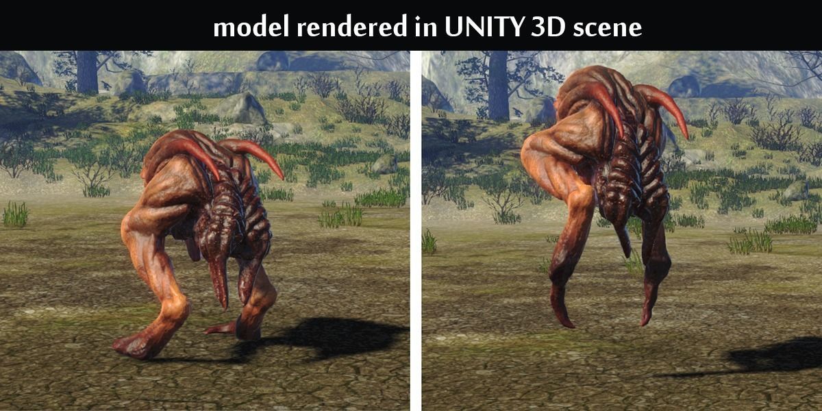 Fantastic Creature 3 Low-poly 3D model_5