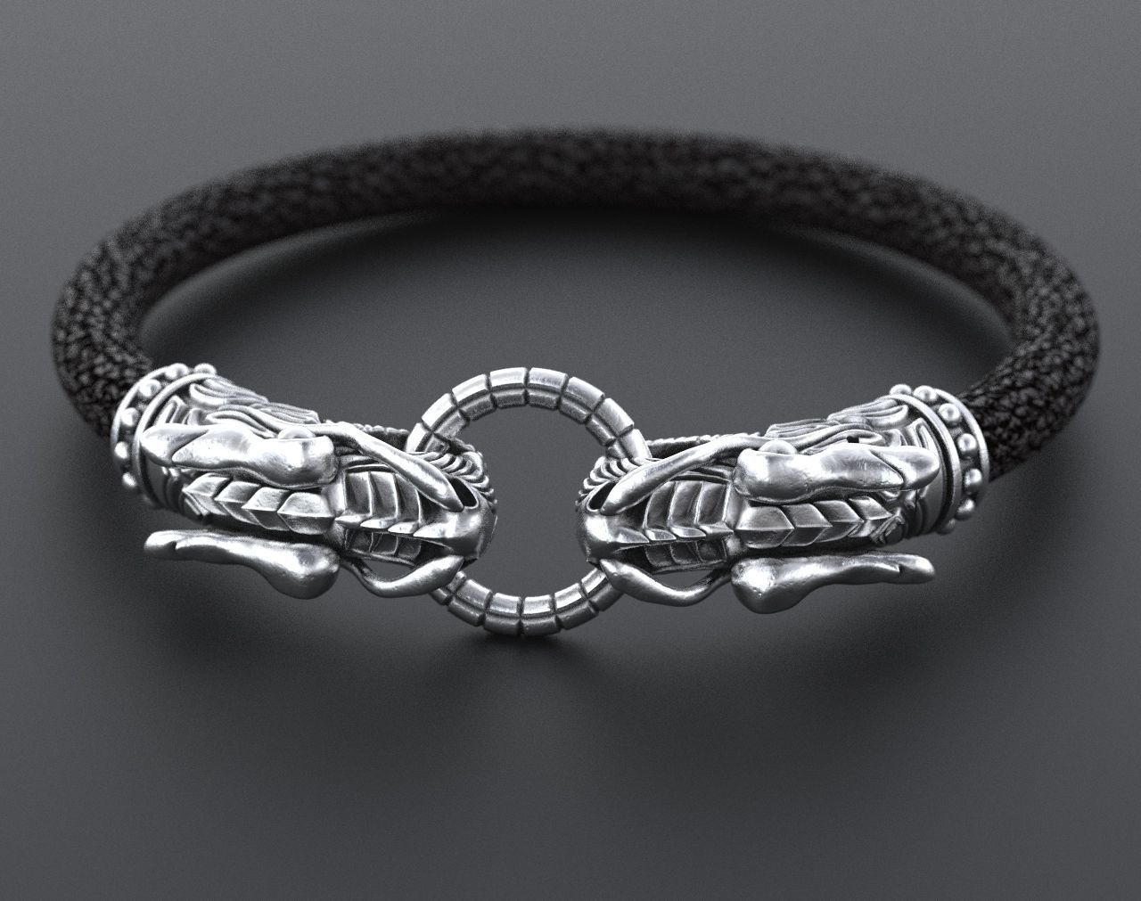 Stylish dragon bracelet under the skin with a lock 338 3D print model_9