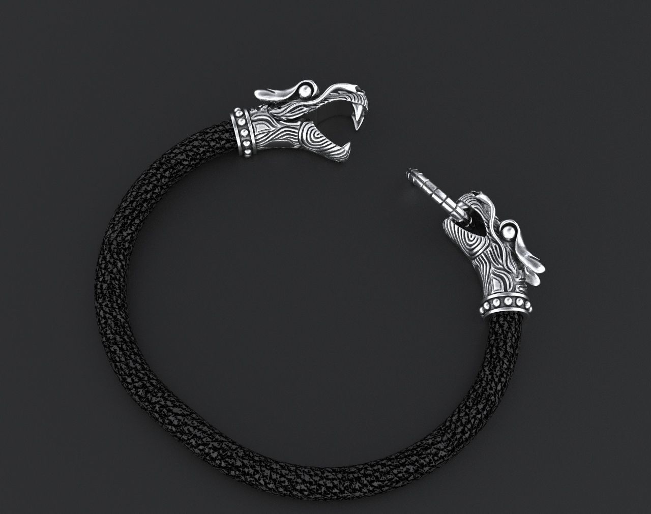 Stylish dragon bracelet under the skin with a lock 338 3D print model_12
