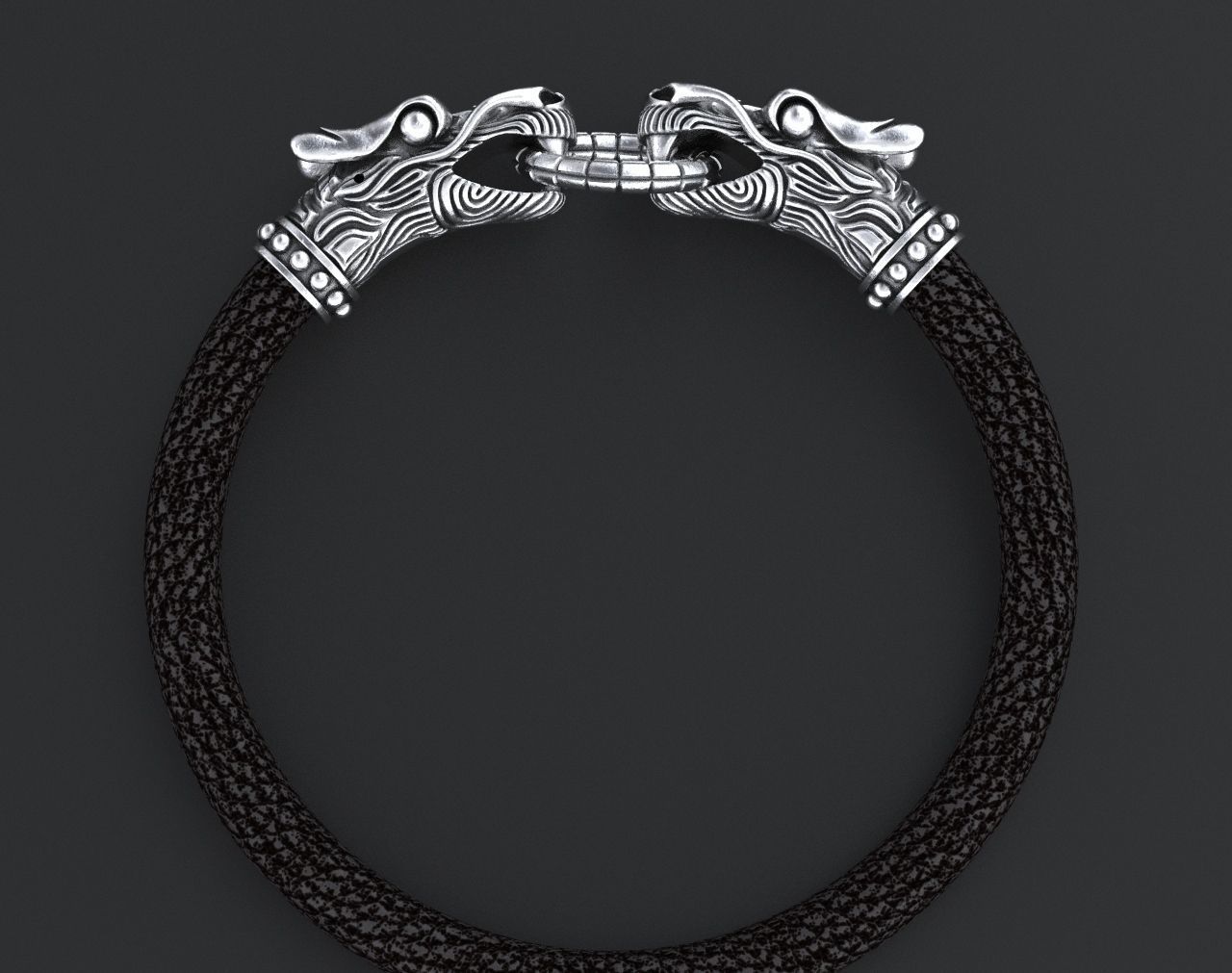 Stylish dragon bracelet under the skin with a lock 338 3D print model_2