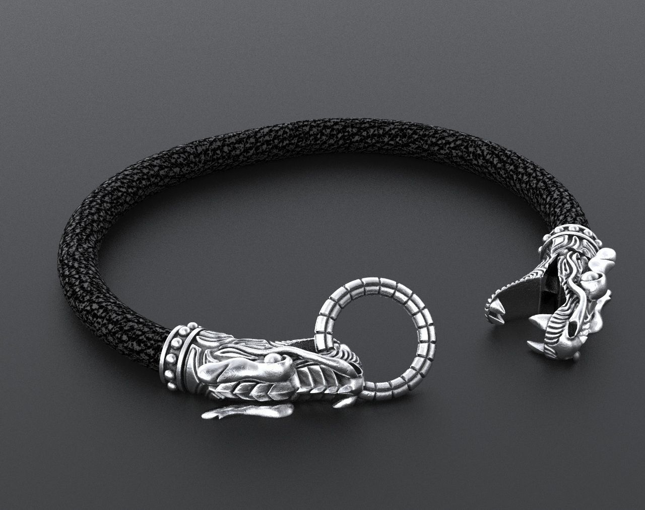 Stylish dragon bracelet under the skin with a lock 338 3D print model_6