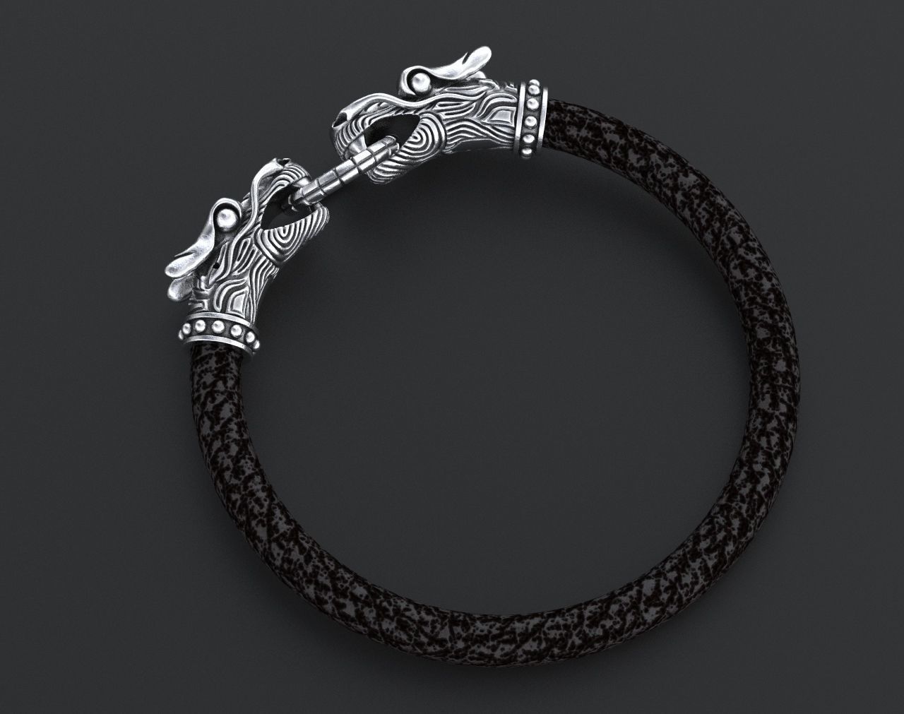 Stylish dragon bracelet under the skin with a lock 338 3D print model_8
