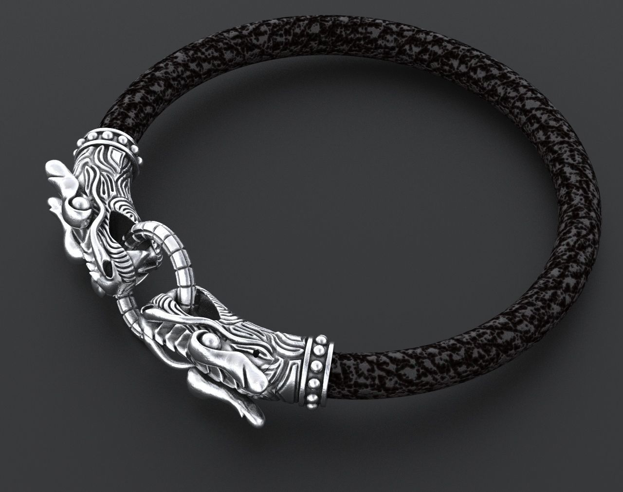 Stylish dragon bracelet under the skin with a lock 338 3D print model_11