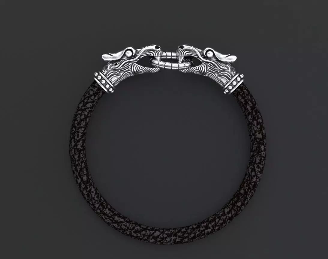 Stylish dragon bracelet under the skin with a lock 338 3D print model_0