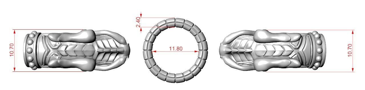 Stylish dragon bracelet under the skin with a lock 338 3D print model_18