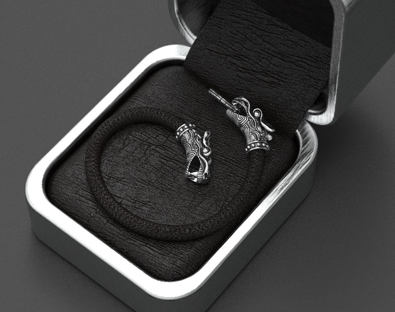 Stylish dragon bracelet under the skin with a lock 338 3D print model_5