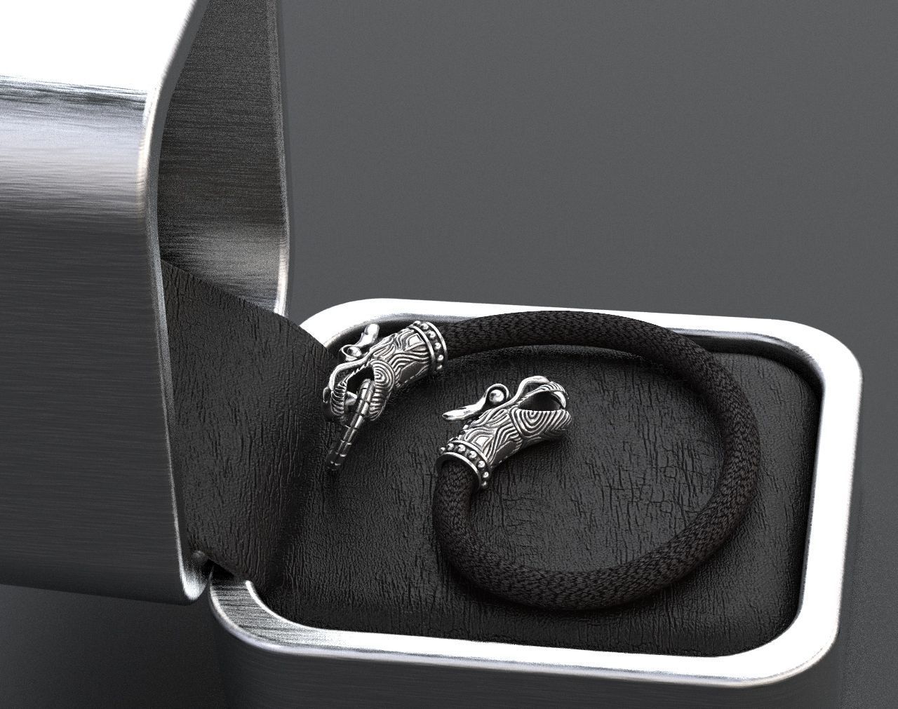 Stylish dragon bracelet under the skin with a lock 338 3D print model_1