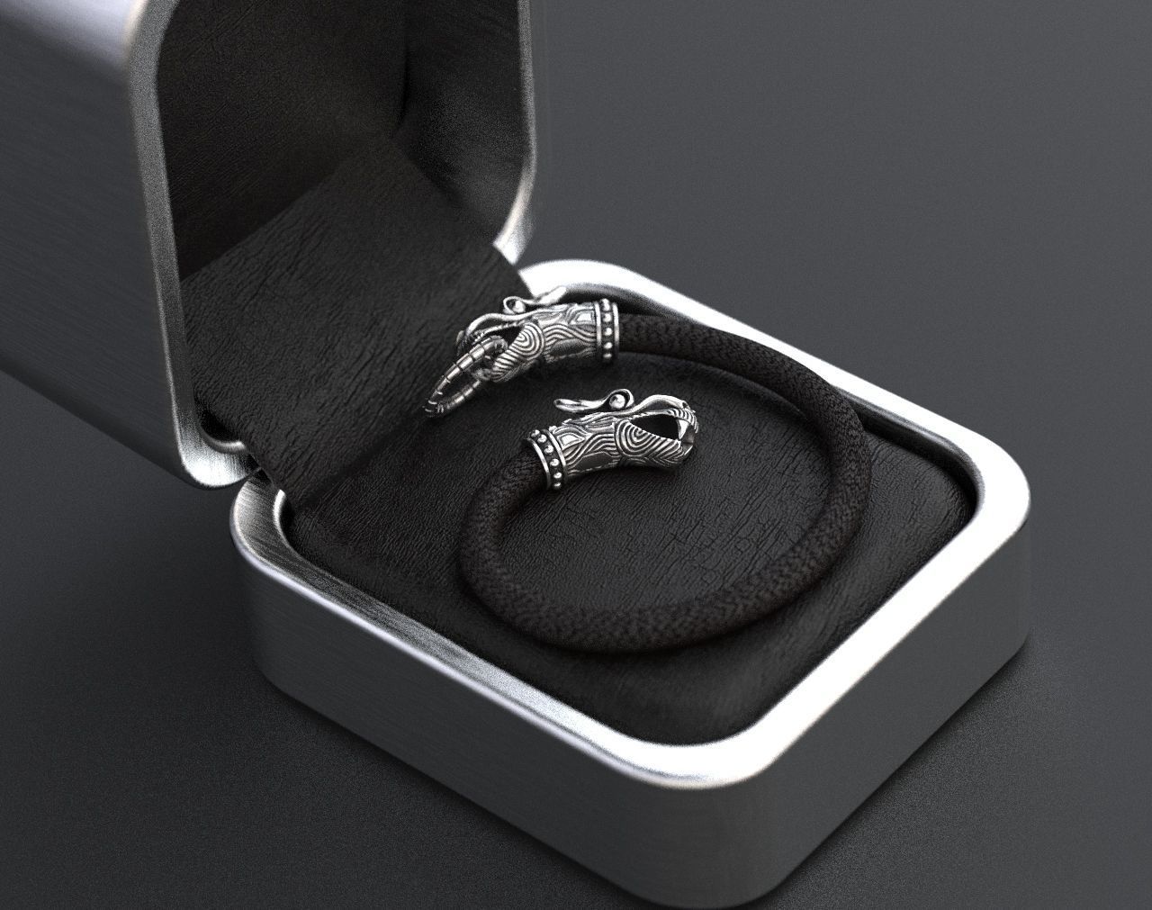 Stylish dragon bracelet under the skin with a lock 338 3D print model_3