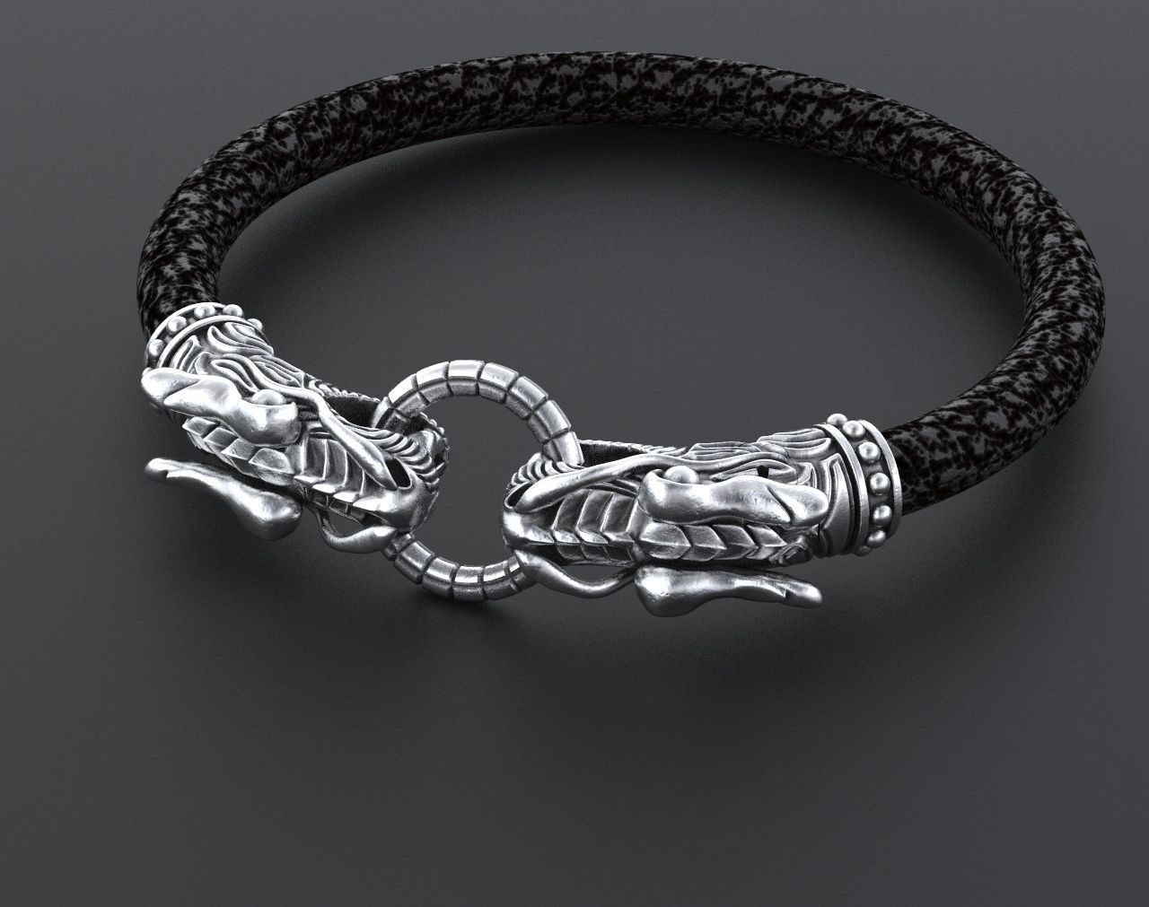Stylish dragon bracelet under the skin with a lock 338 3D print model_10