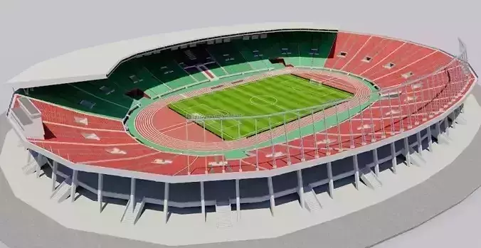 Prince Moulay Abdellah Stadium - Morocco Low-poly 3D model