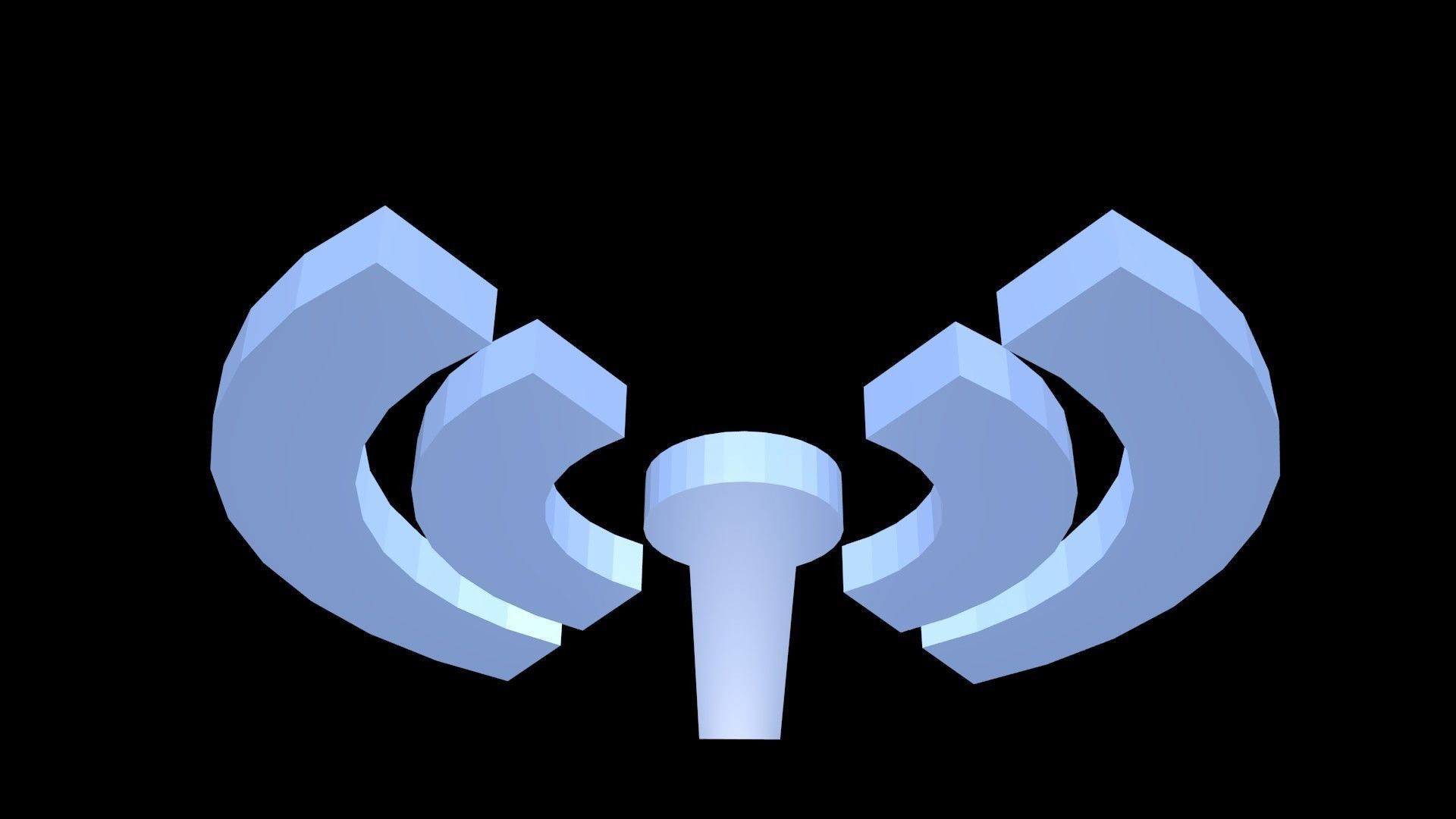 Low poly network symbol Low-poly 3D model_5