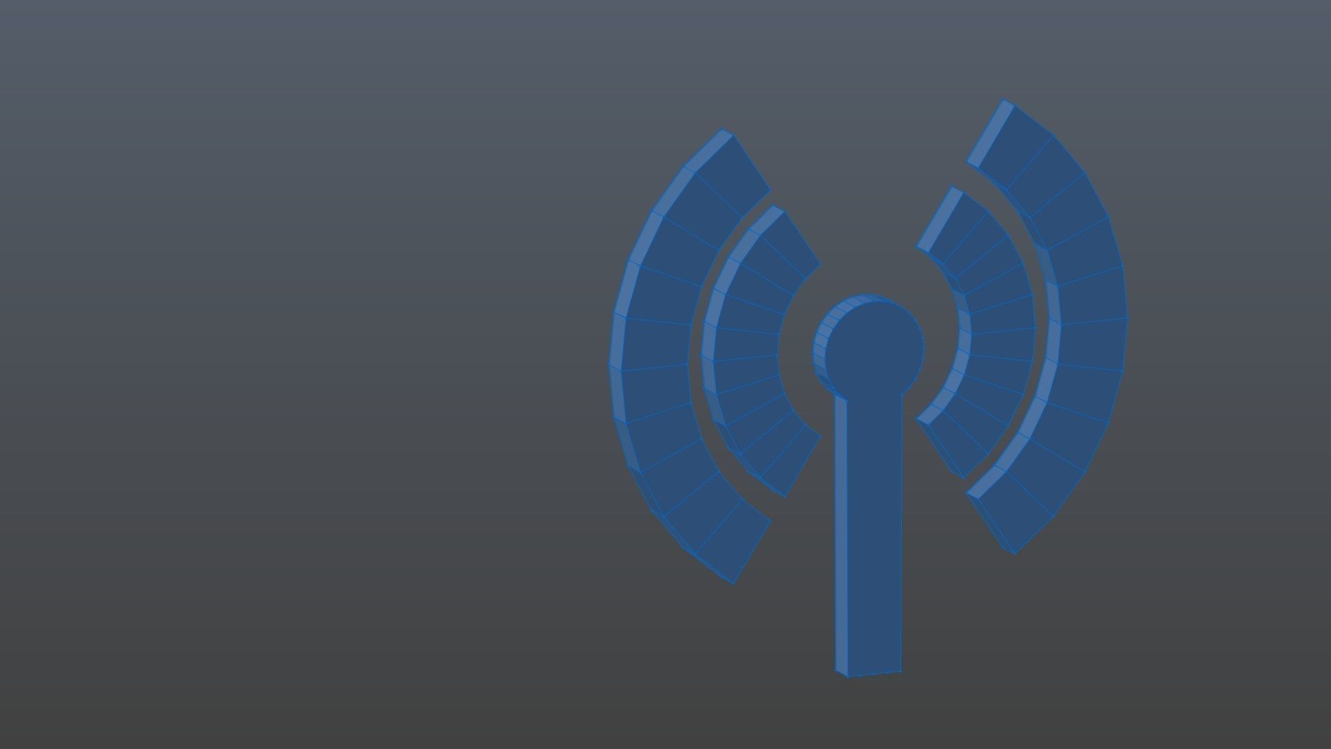 Low poly network symbol Low-poly 3D model_10