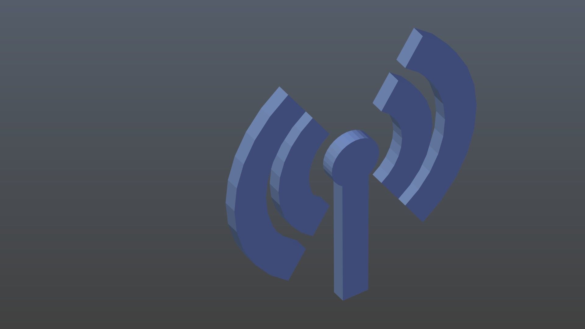 Low poly network symbol Low-poly 3D model_9