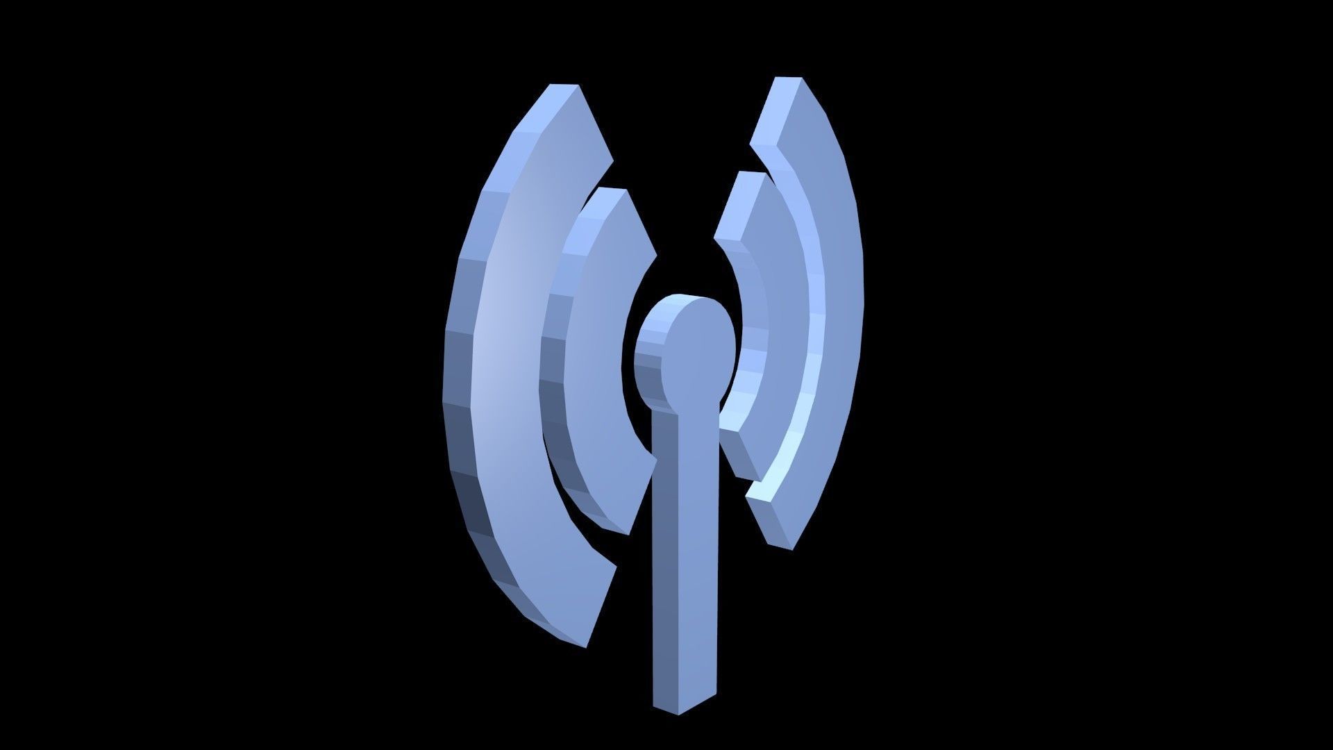 Low poly network symbol Low-poly 3D model_3