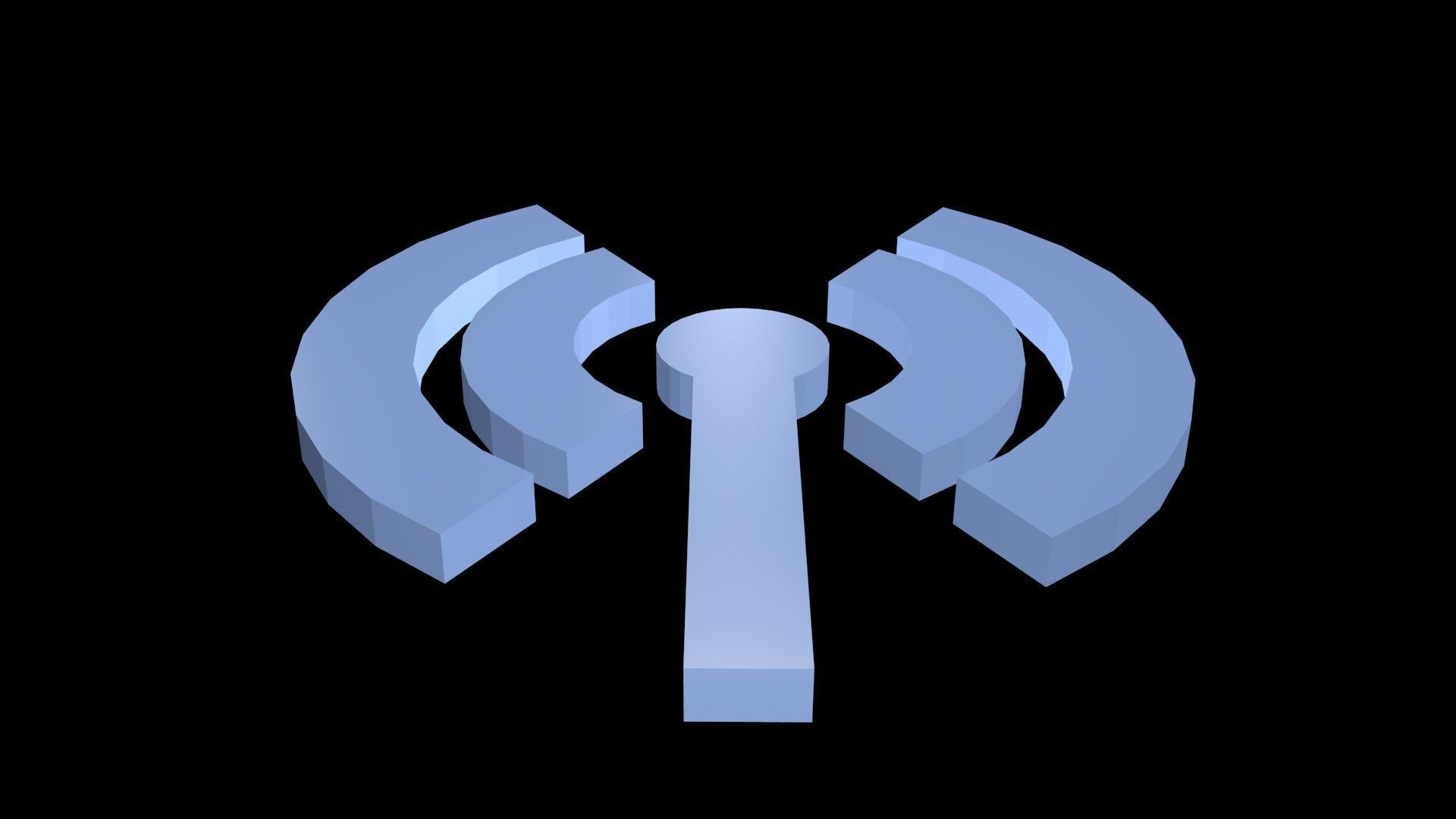 Low poly network symbol Low-poly 3D model_6