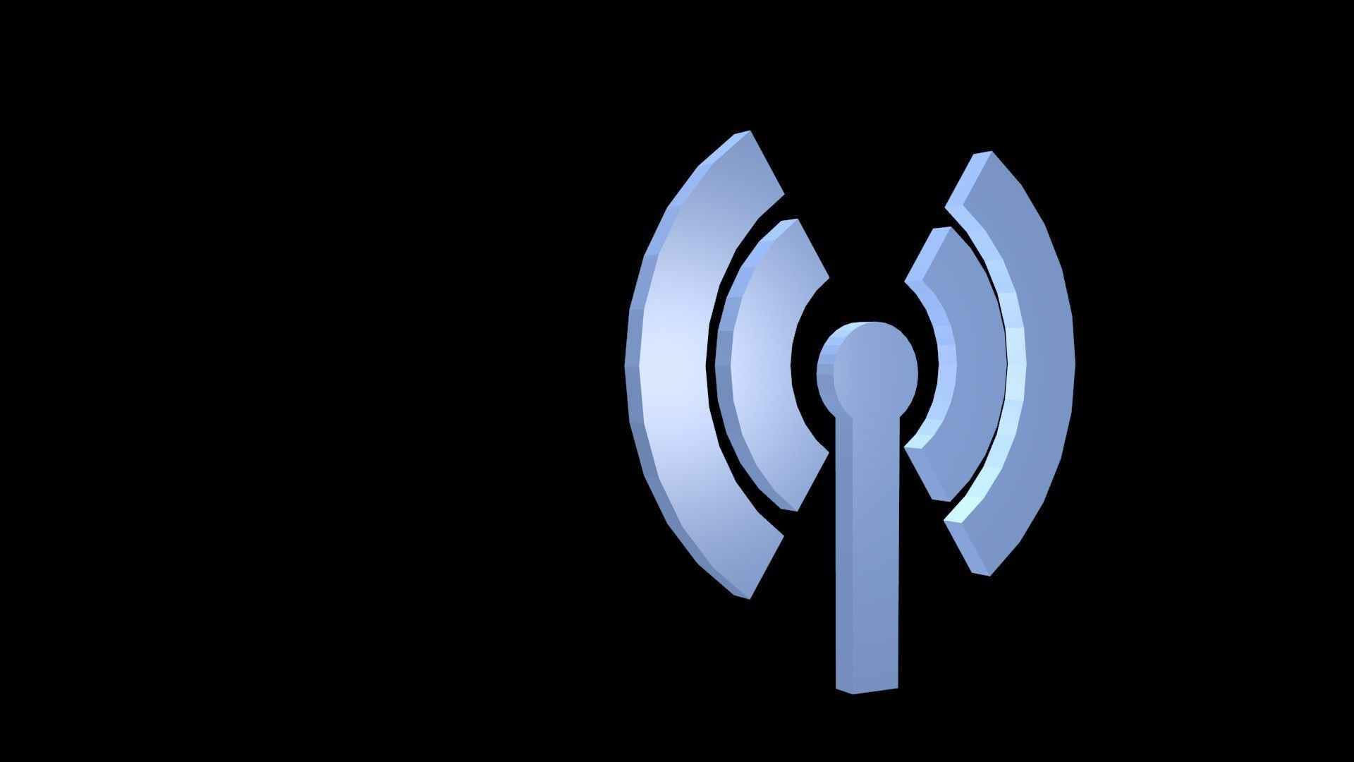 Low poly network symbol Low-poly 3D model_2