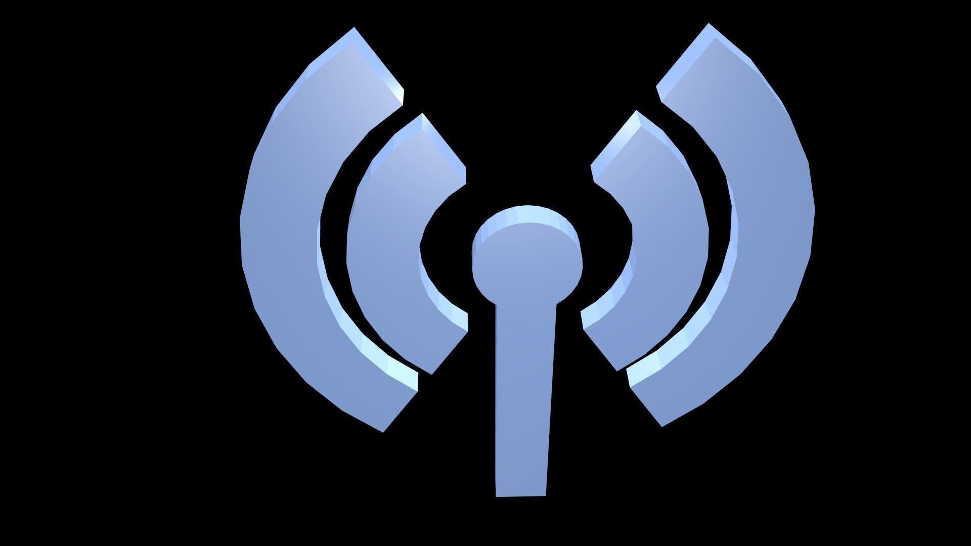 Low poly network symbol Low-poly 3D model_4