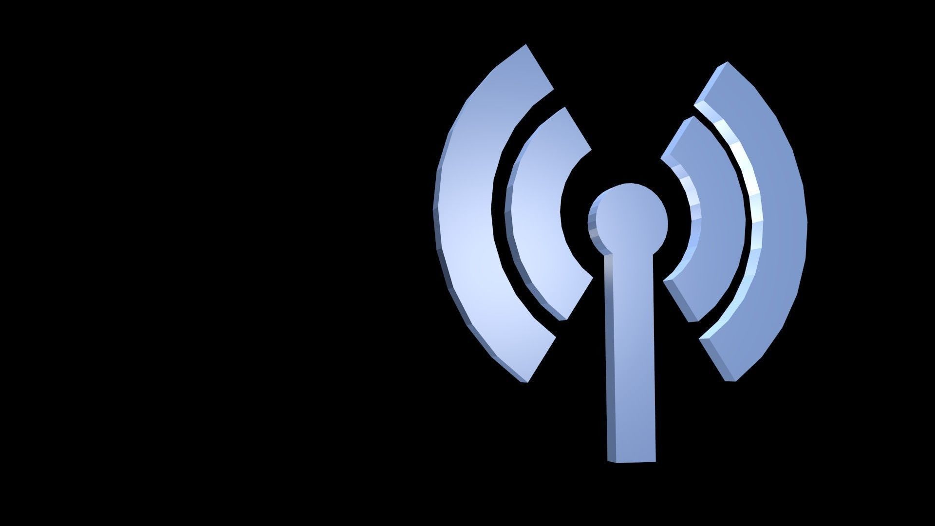 Low poly network symbol Low-poly 3D model_7