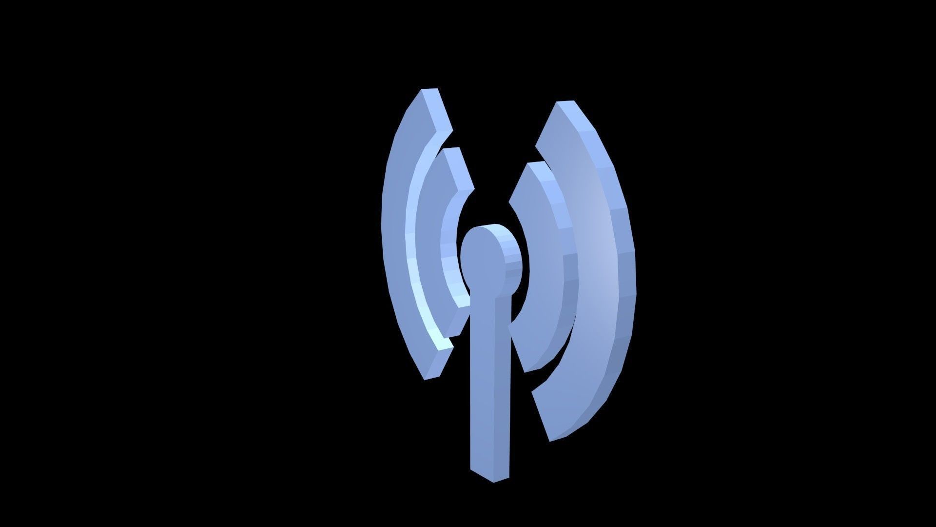 Low poly network symbol Low-poly 3D model_1