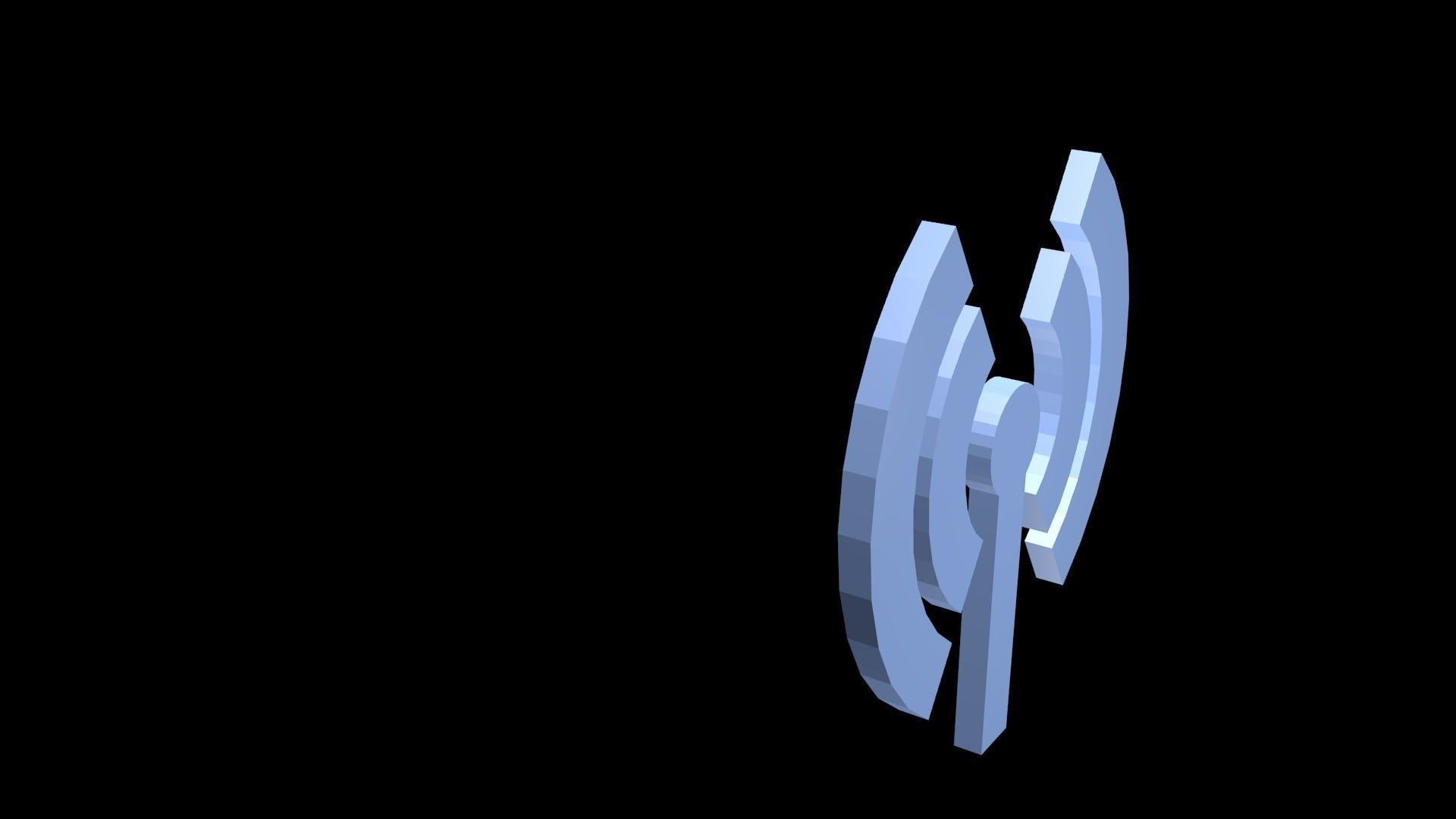 Low poly network symbol Low-poly 3D model_8