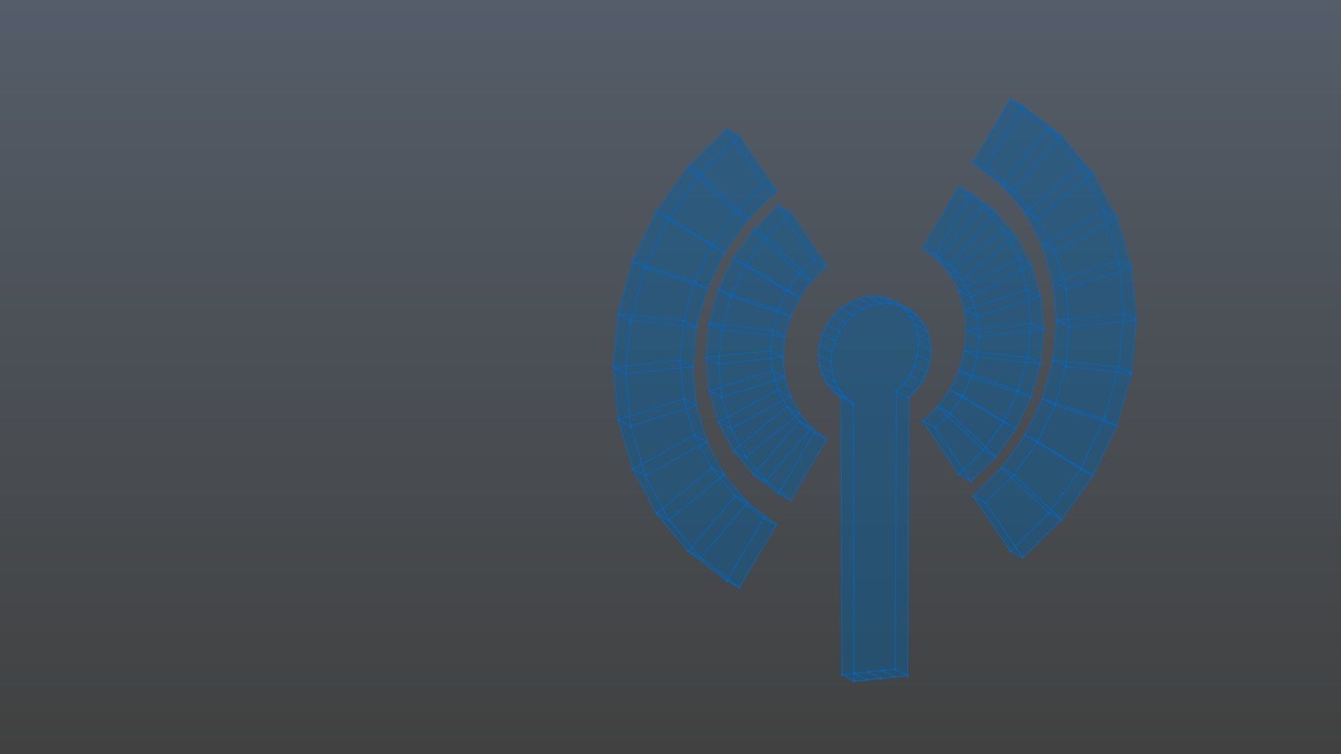 Low poly network symbol Low-poly 3D model_12