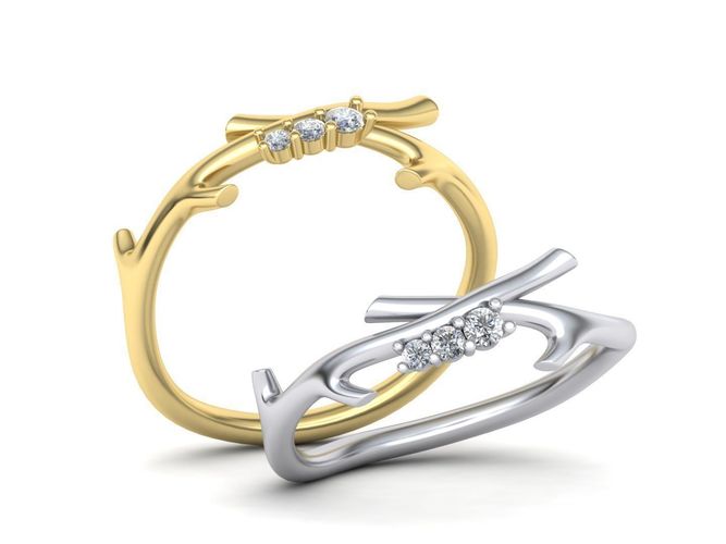Twig Ring Simple and beautiful Own design 0235 3D print model
