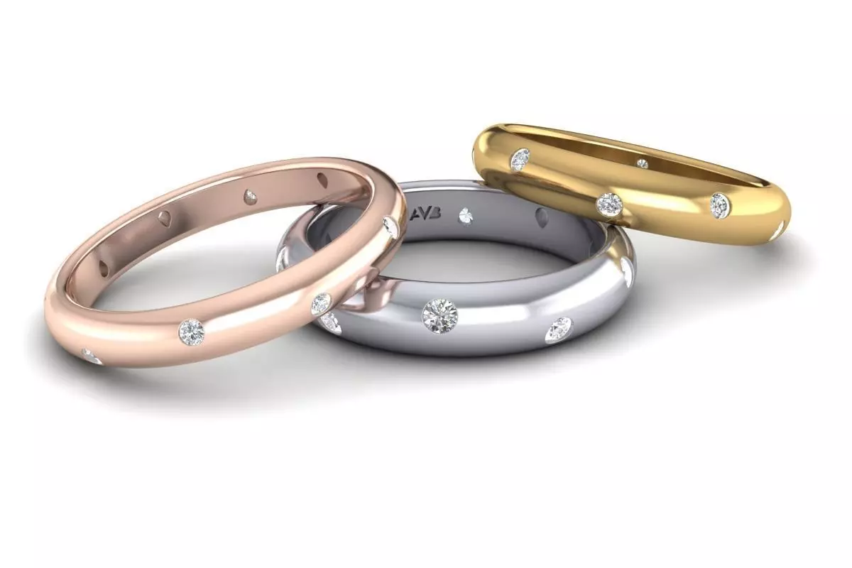 Jewelry Tiffany ETOILE wedding ring Small width mans size 21mm 3D print model_0