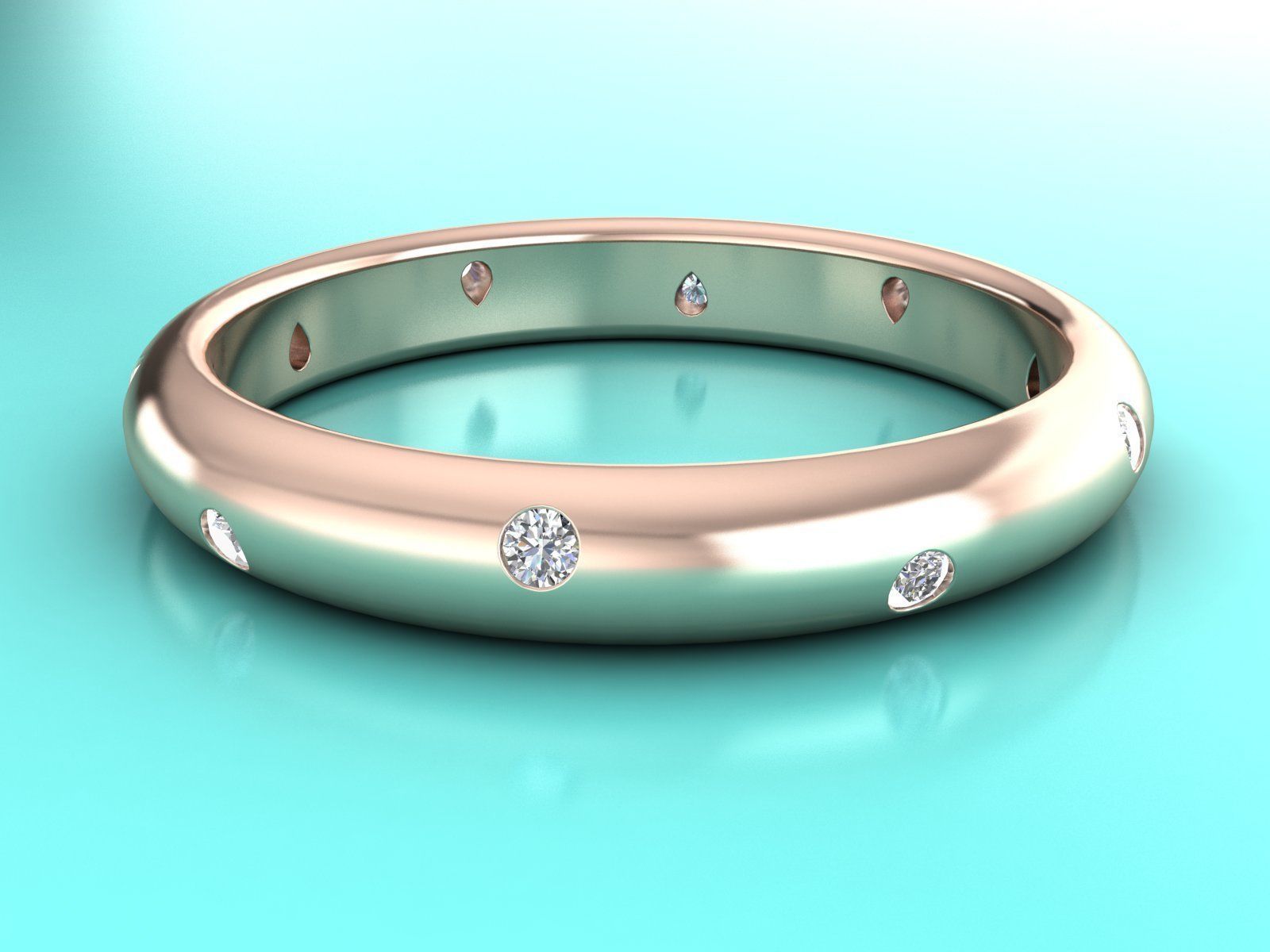 Jewelry Tiffany ETOILE wedding ring Small width mans size 21mm 3D print model_3