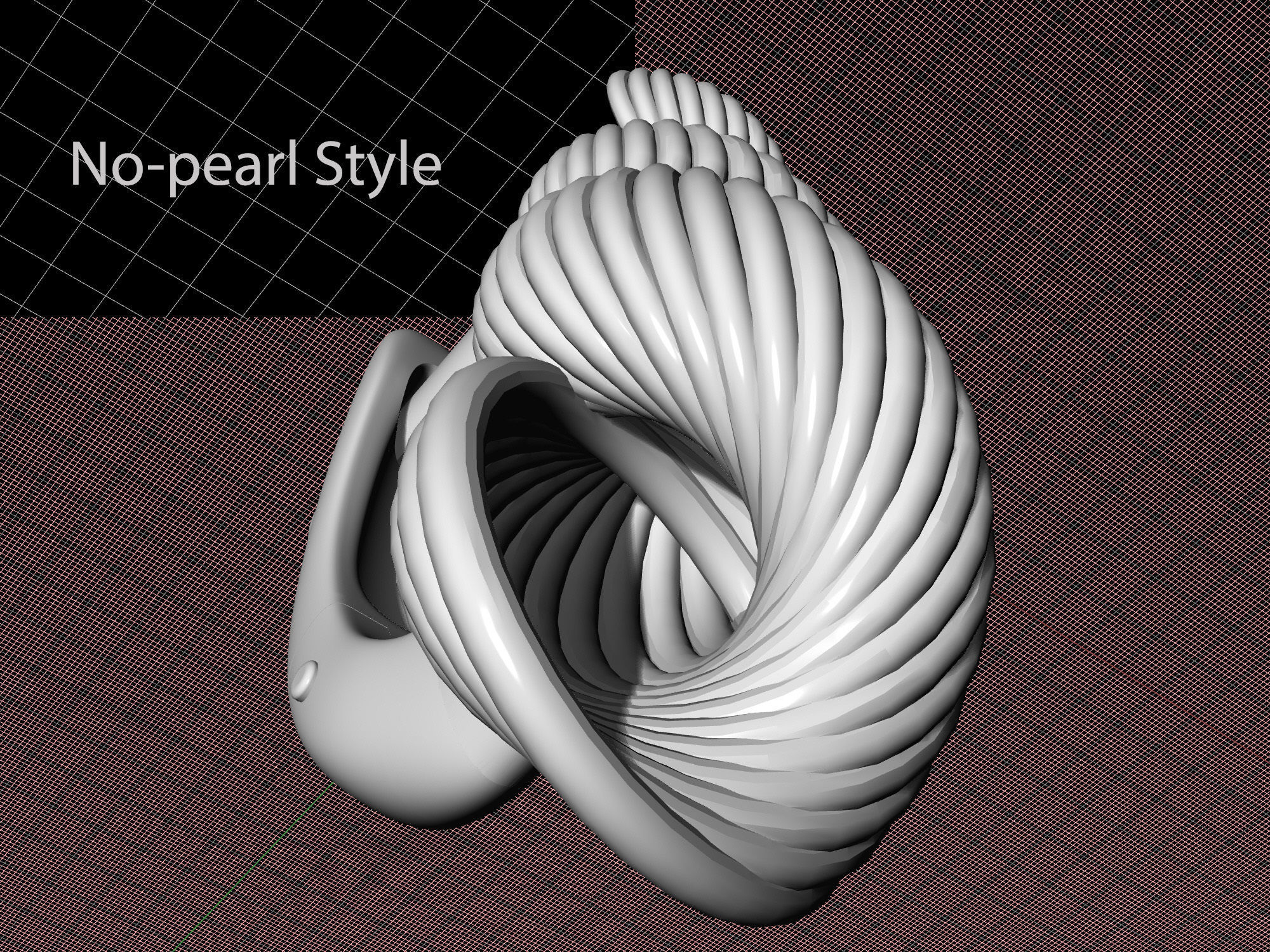 Shell with pearl earrings 3D print model_19