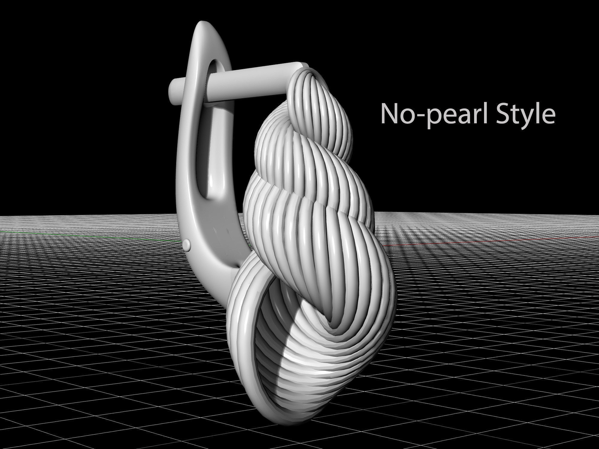 Shell with pearl earrings 3D print model_17