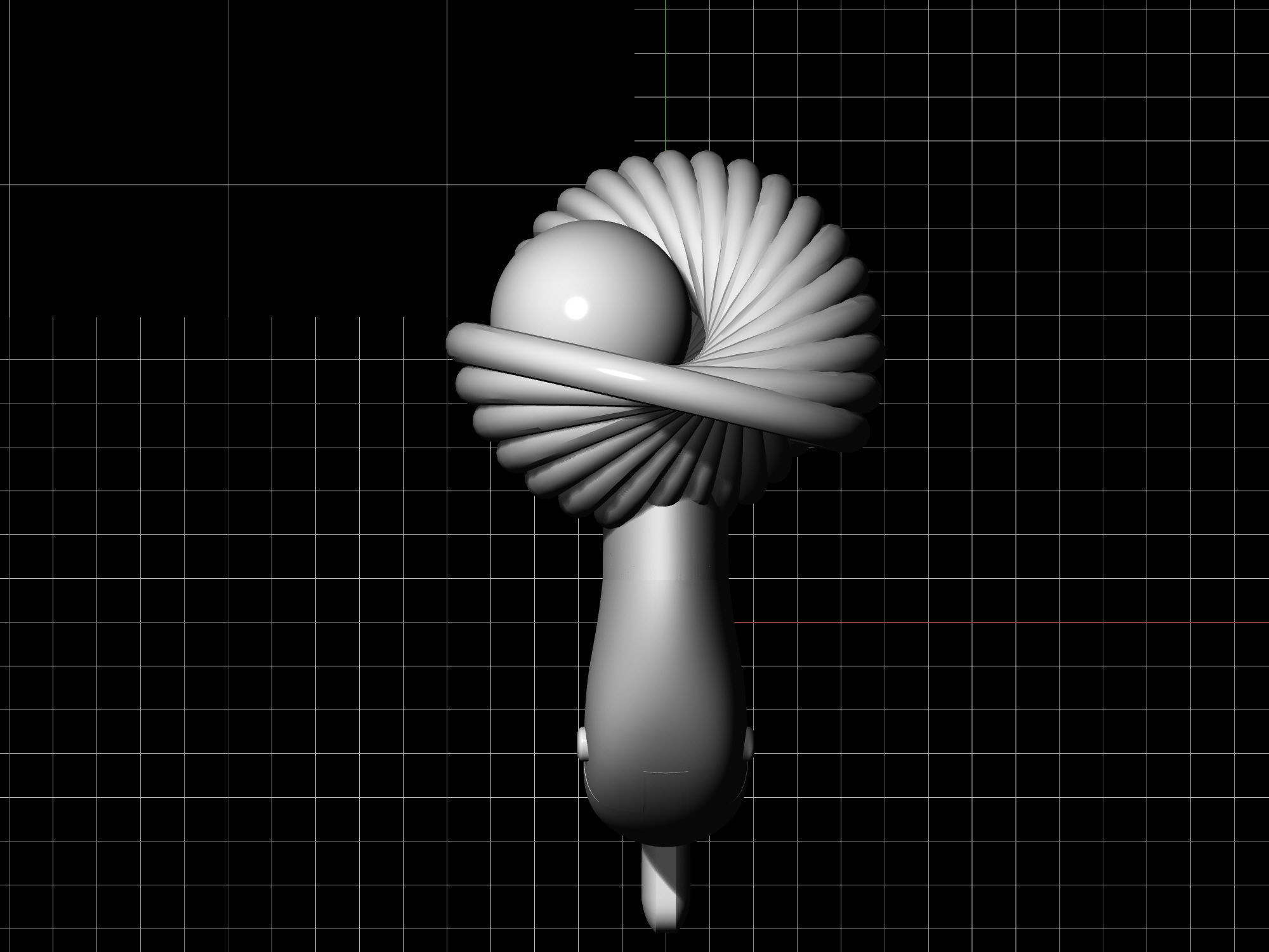 Shell with pearl earrings 3D print model_16