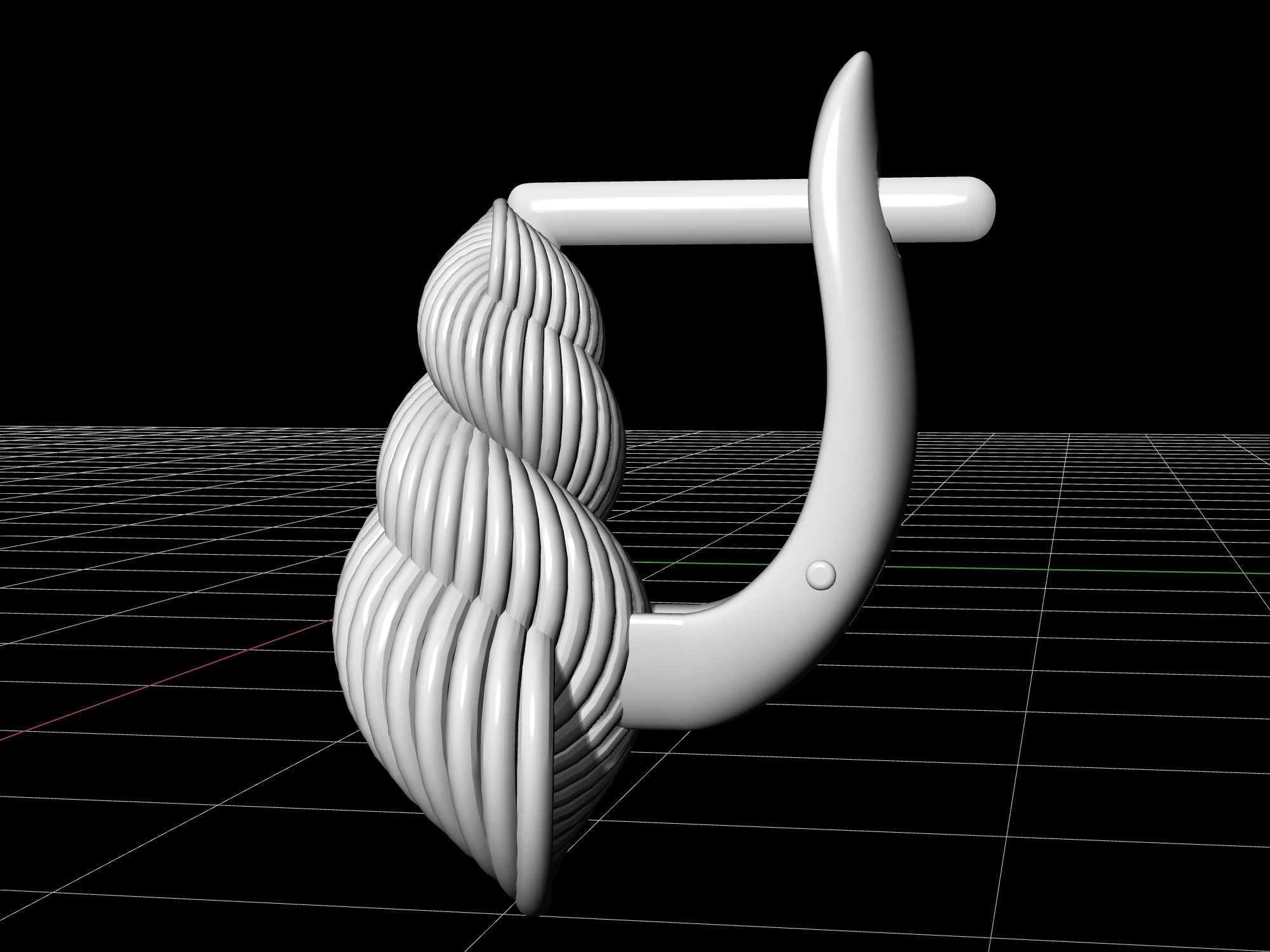 Shell with pearl earrings 3D print model_12