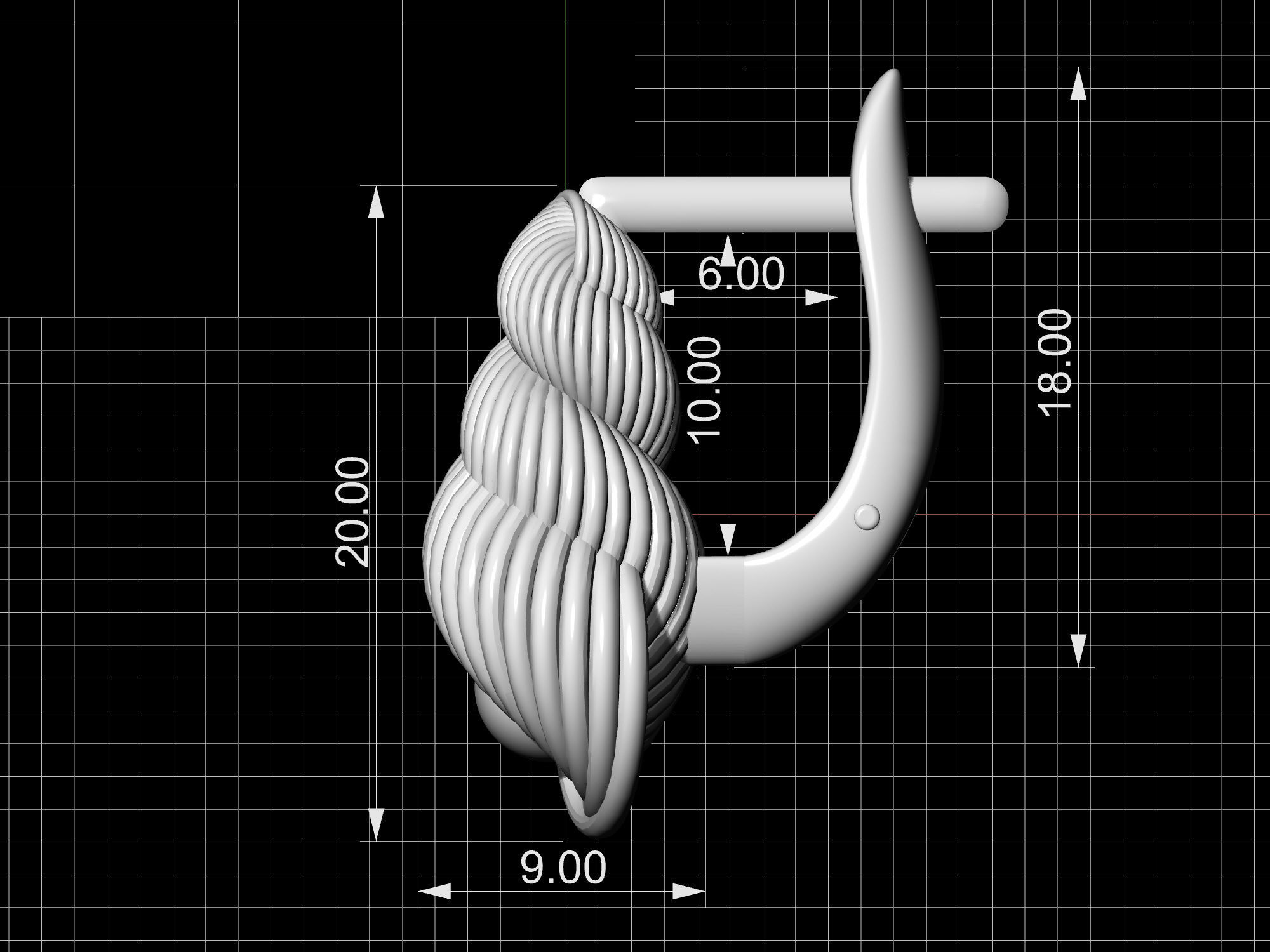 Shell with pearl earrings 3D print model_6