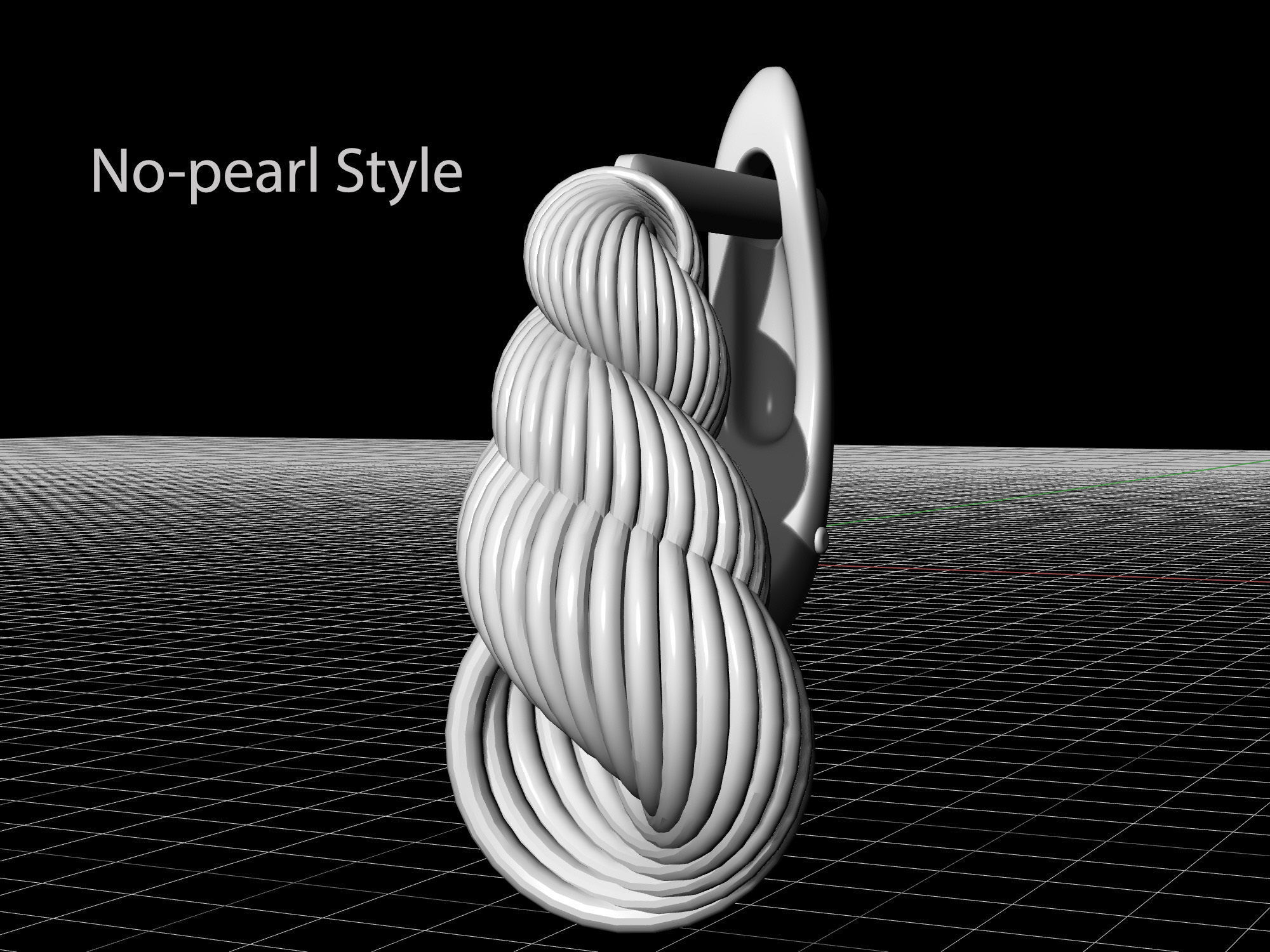Shell with pearl earrings 3D print model_18