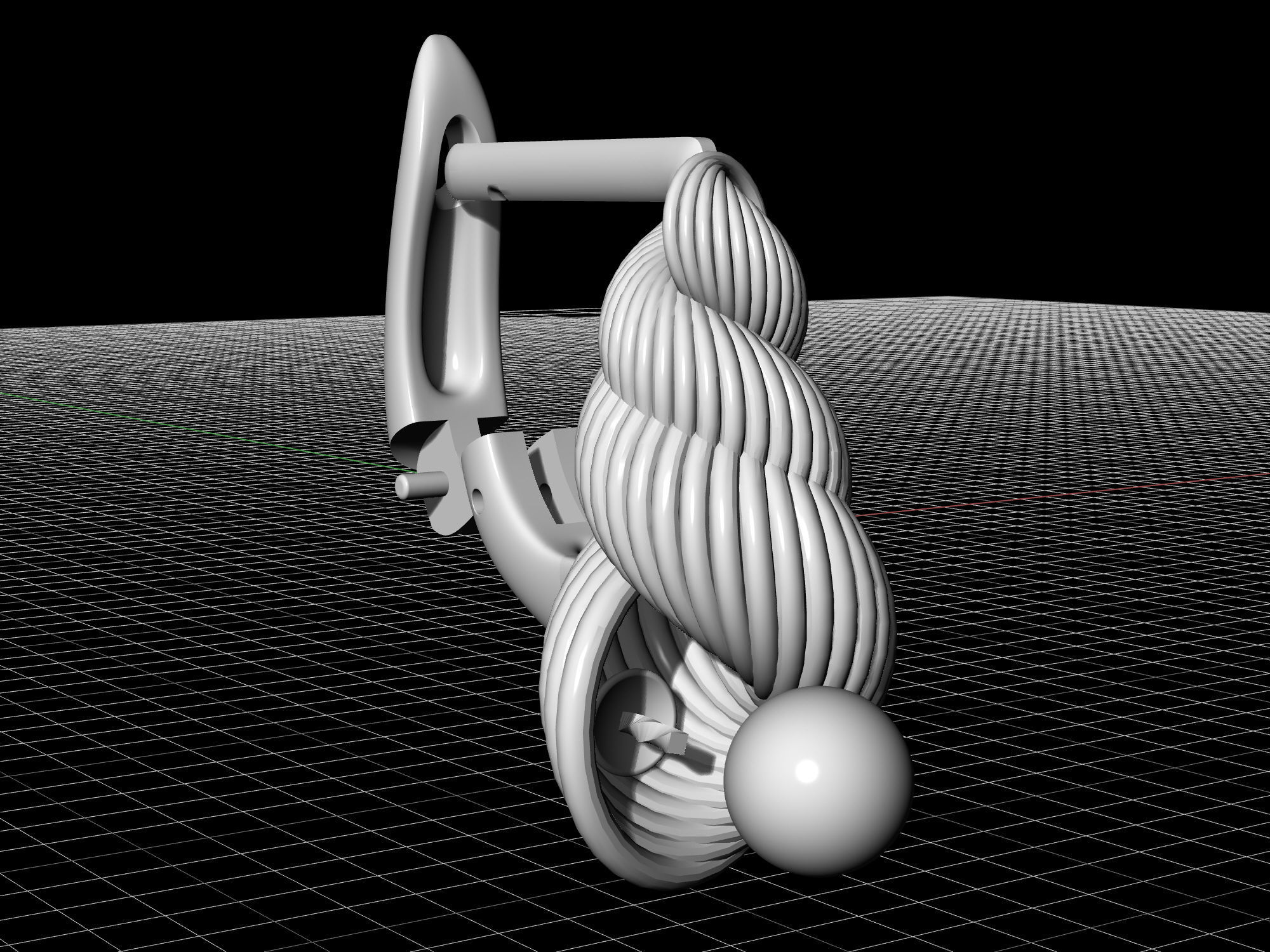 Shell with pearl earrings 3D print model_13