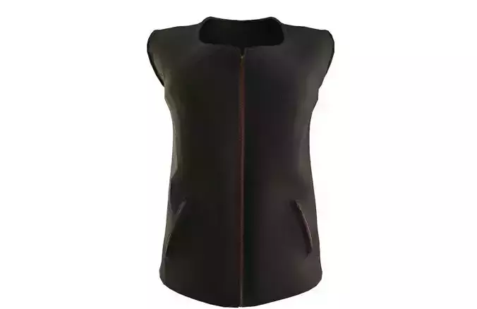 women vest cowhide leather Low-poly 3D model