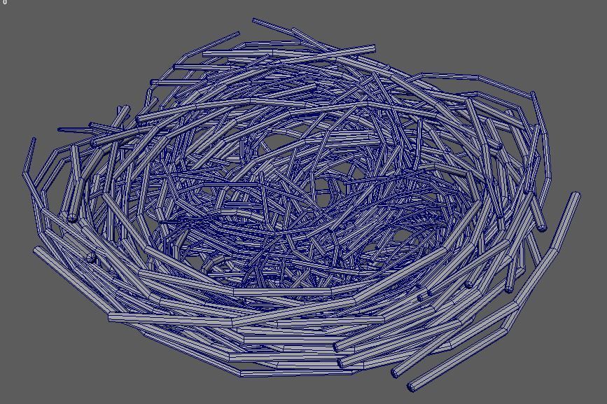 Bird Nest low Poly Low-poly 3D model_3