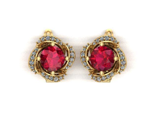 2018 Earring diamond 3d print model 3D print model_1