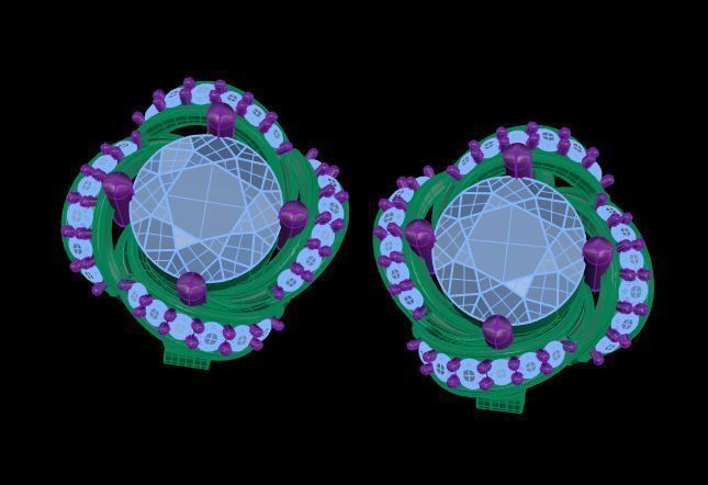 2018 Earring diamond 3d print model 3D print model_2