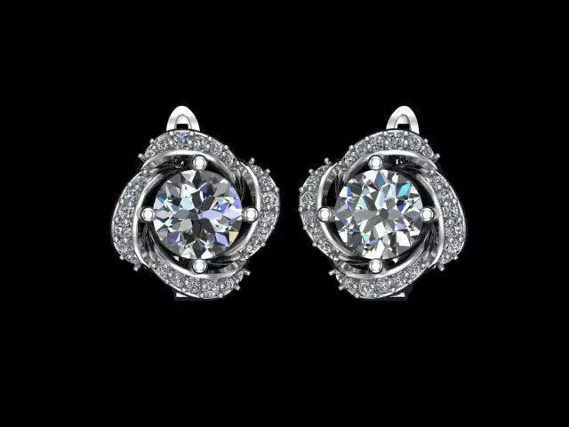 2018 Earring diamond 3d print model 3D print model_0