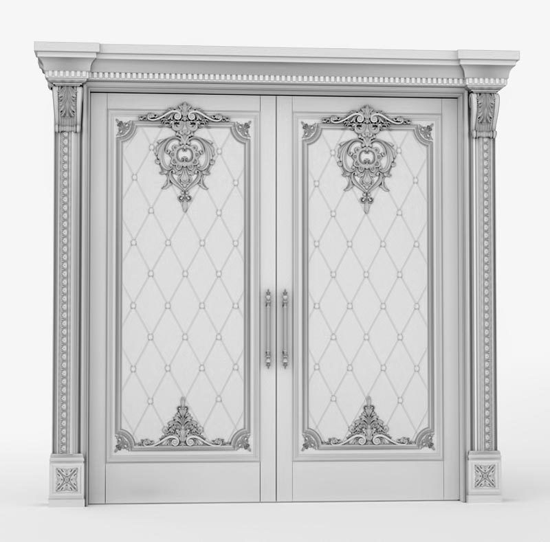 Sliding interior doors in classic style 3D model_4