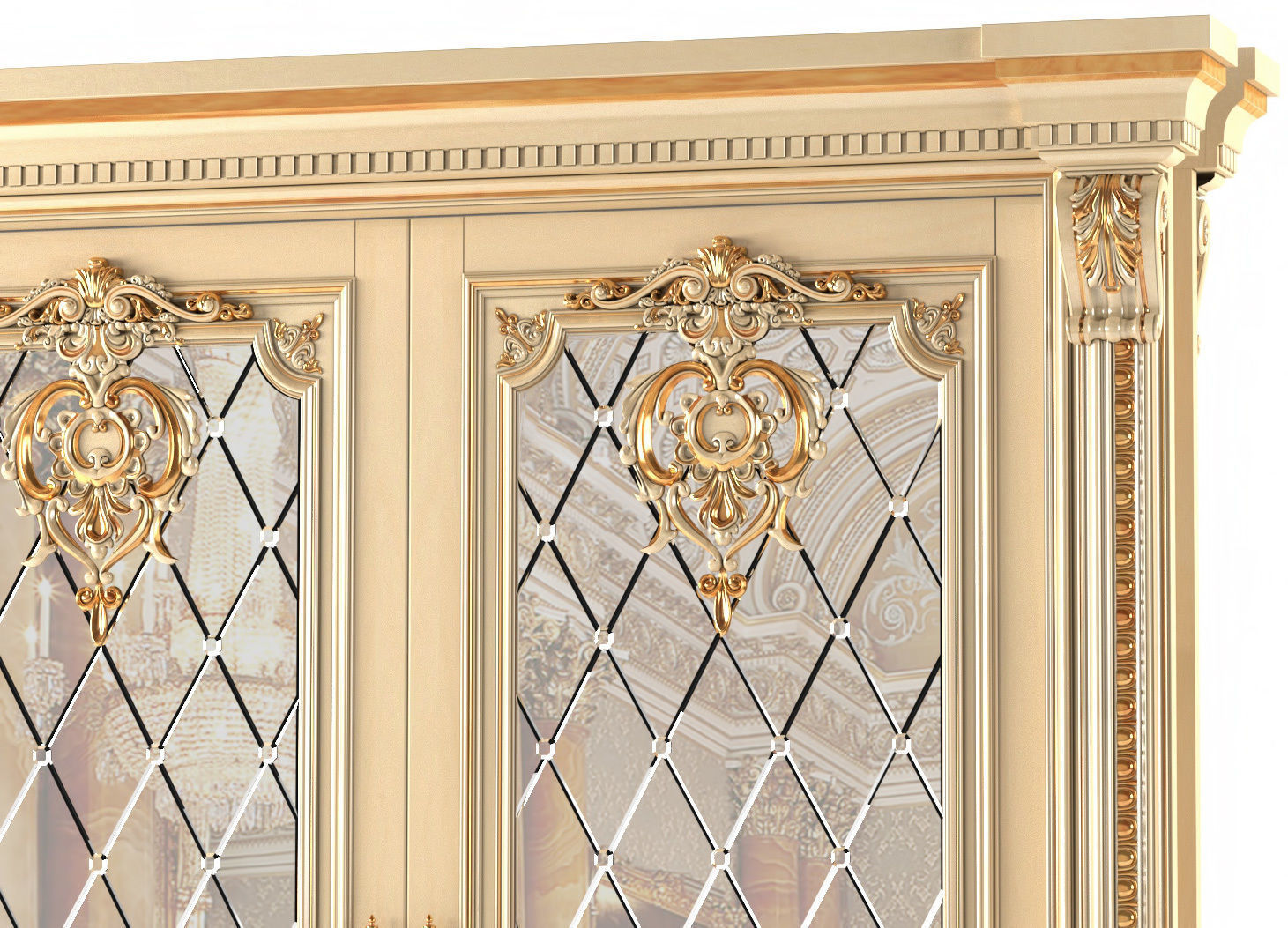 Sliding interior doors in classic style 3D model_2