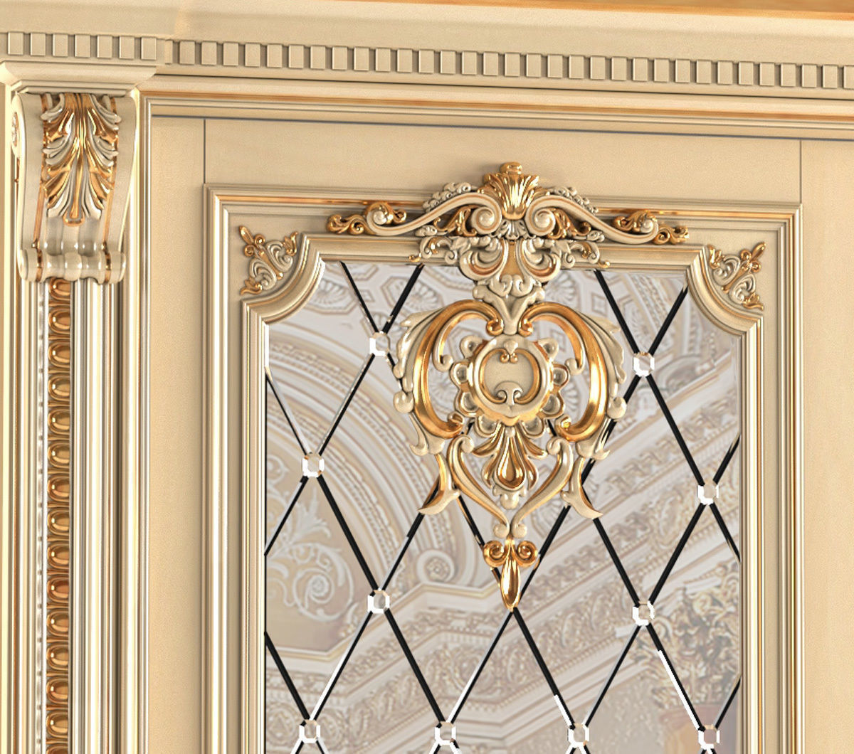 Sliding interior doors in classic style 3D model_3